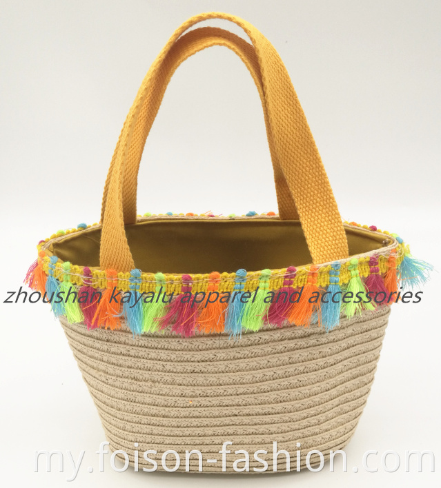 Hot Sell Simple Kids Beach Bag Straw Bag1